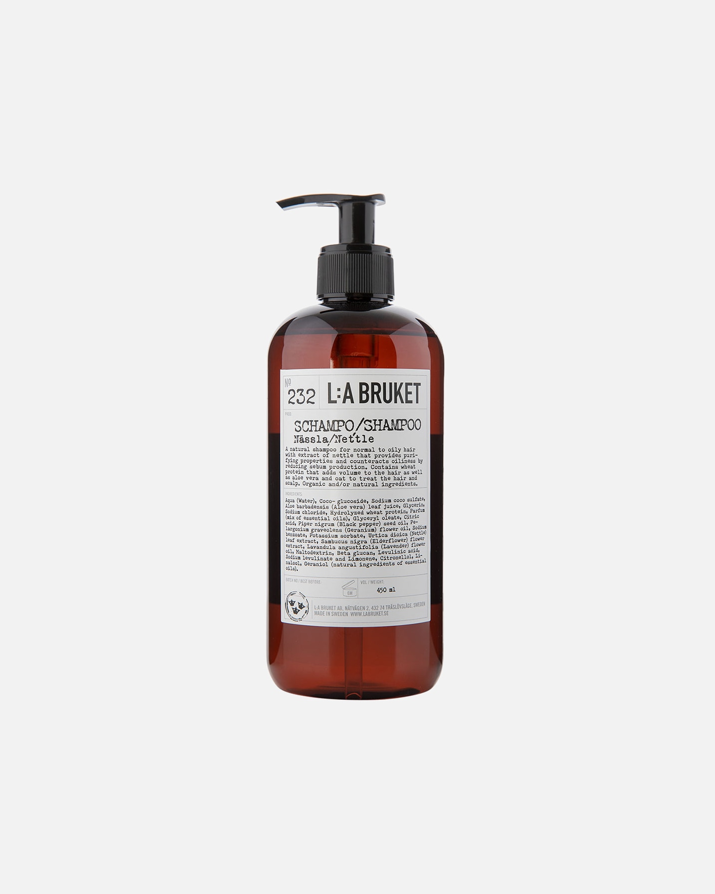Shampoo für Unisex L:A BRUKET No. 232 Shampoo Nettle 450 ml