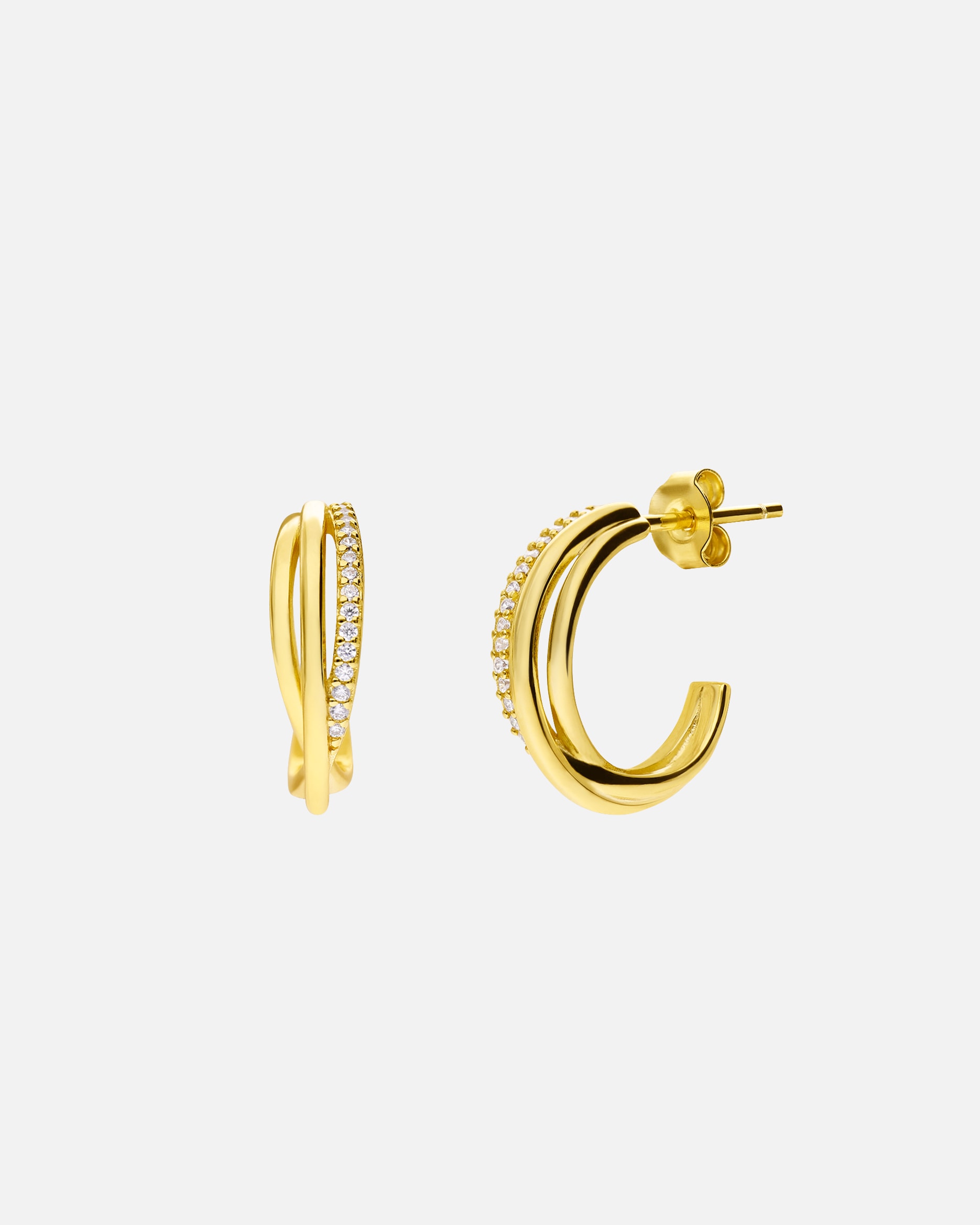 Ohrringe für Weiblich Lucardi Ohrringe 925 Silber Gold