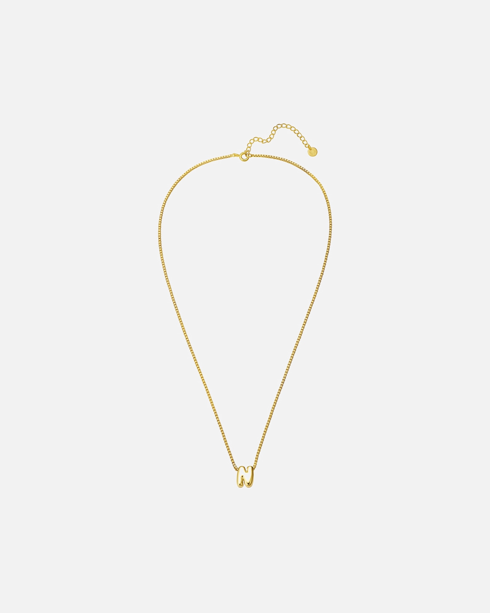 Halskette für Weiblich Glanzstücke München Halskette Buchstabe N aus Sterling Silber in gelbgold 40,0 cm Basiskette + 5,0 cm Verlängerung