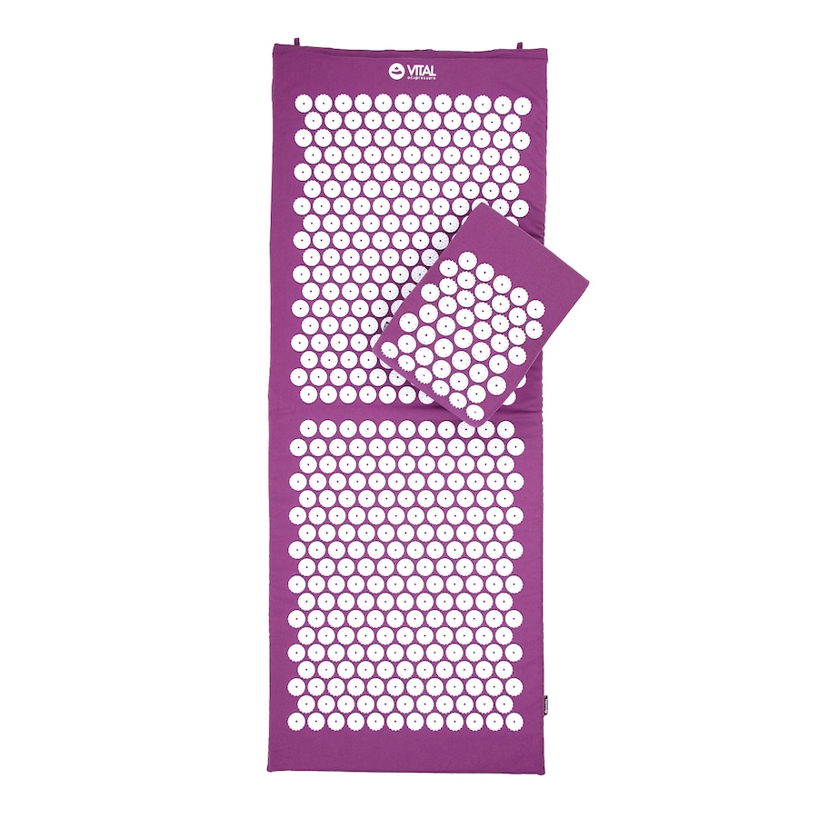 bodhi Vital Akupressur-SET XL steingrau: Akupressur-Matte mit Kissen und Tasche | aubergine