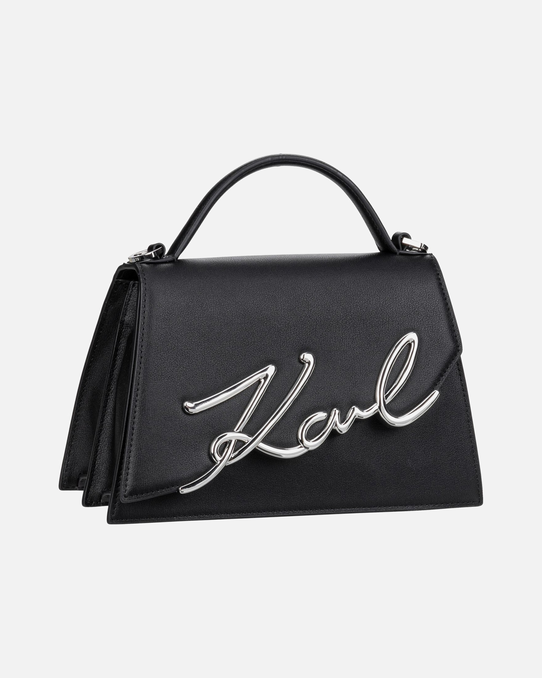 Handtasche für Weiblich Karl Lagerfeld Handtasche K/Signature 2.0 MD Black/Nickel