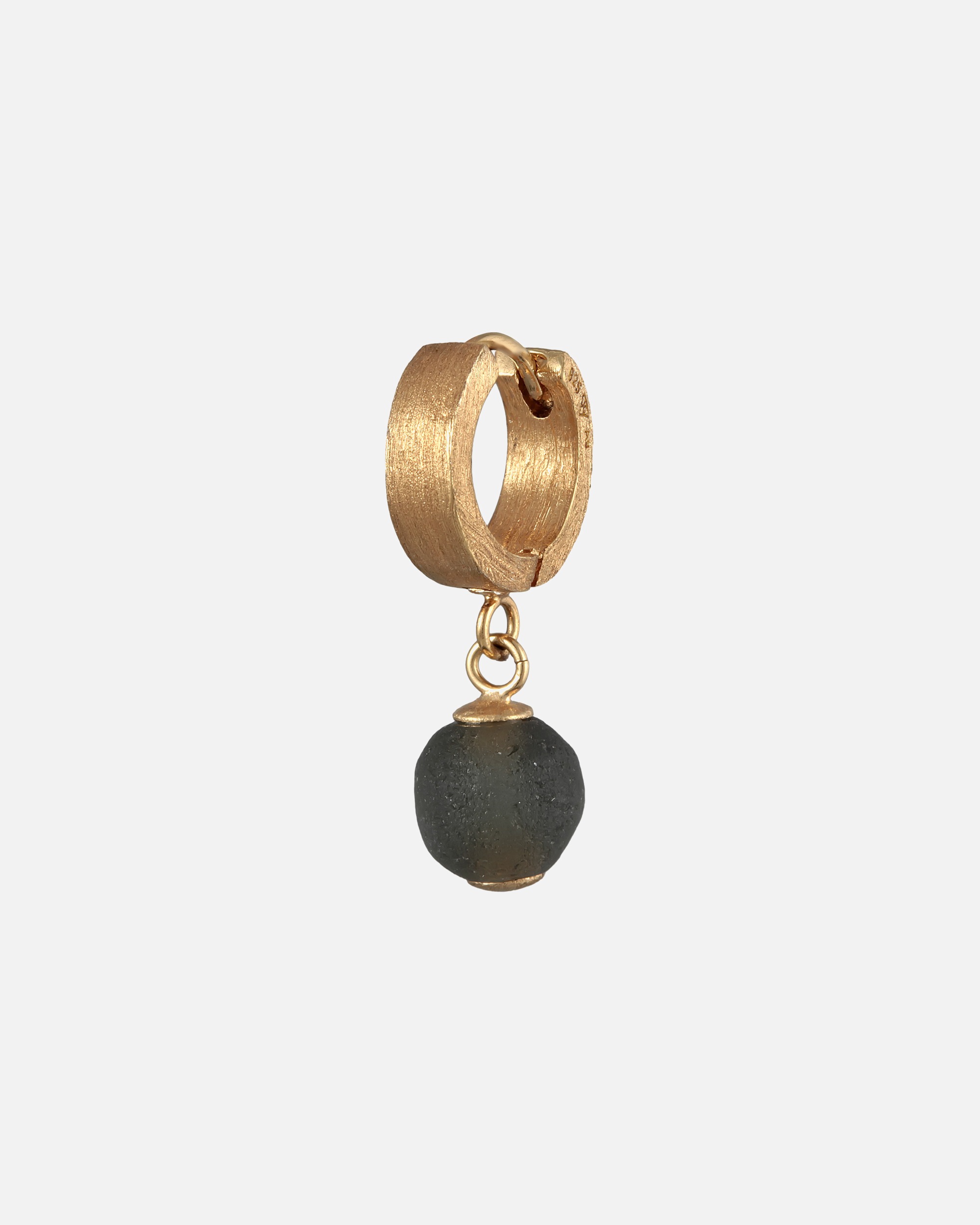 Ohrringe für Männlich KUZZOI Herren Single Creole mit Glasperle 925 Silber goldfarben