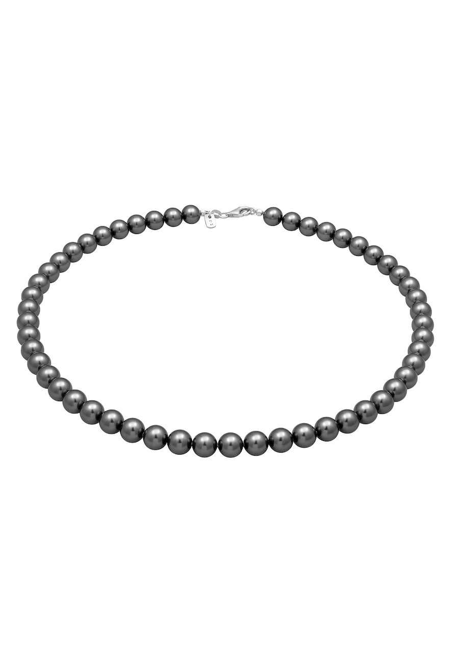 KUZZOI Herren Perlenkette 925 Silber, mit Perlen von Swarovski 45