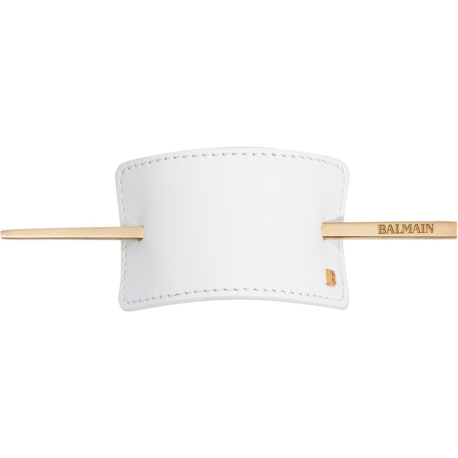 Balmain Hair Barrette Leather White Large Damen