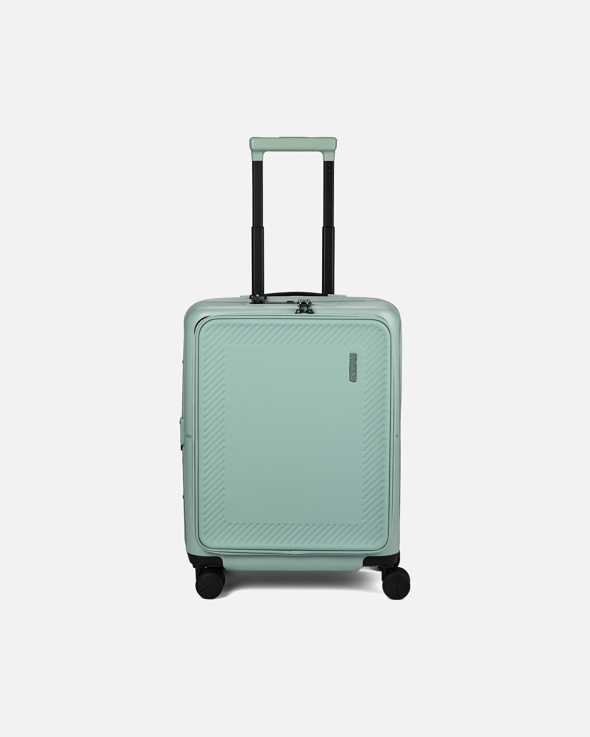 Handgepäckkoffer für Männlich American Tourister Dashpop 4 Rollen Kabinentrolley 55 cm mit Dehnfalte iceberg green
