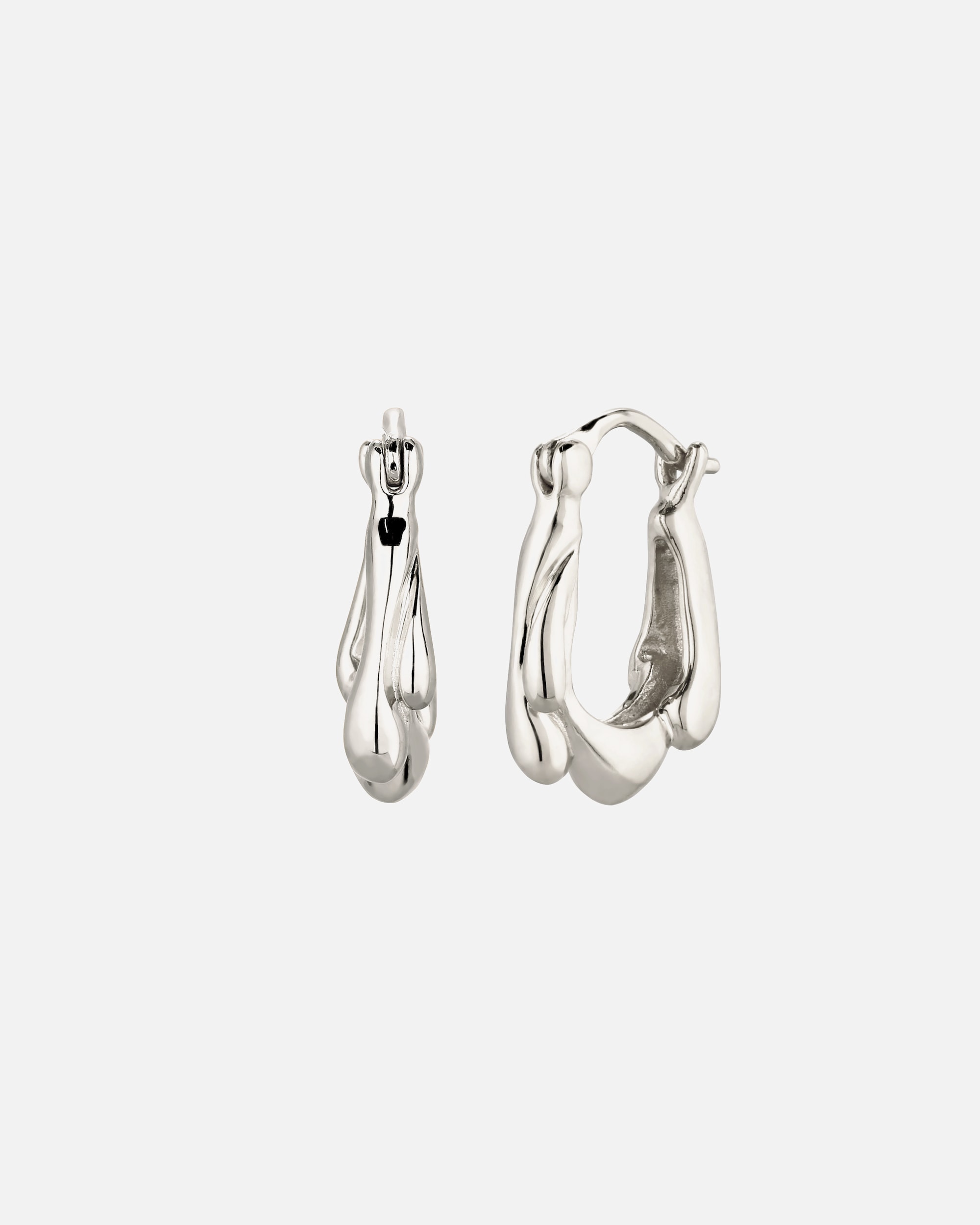 Ohrringe für Weiblich Elli Creolen Melted 925 Sterling Silber silberfarben