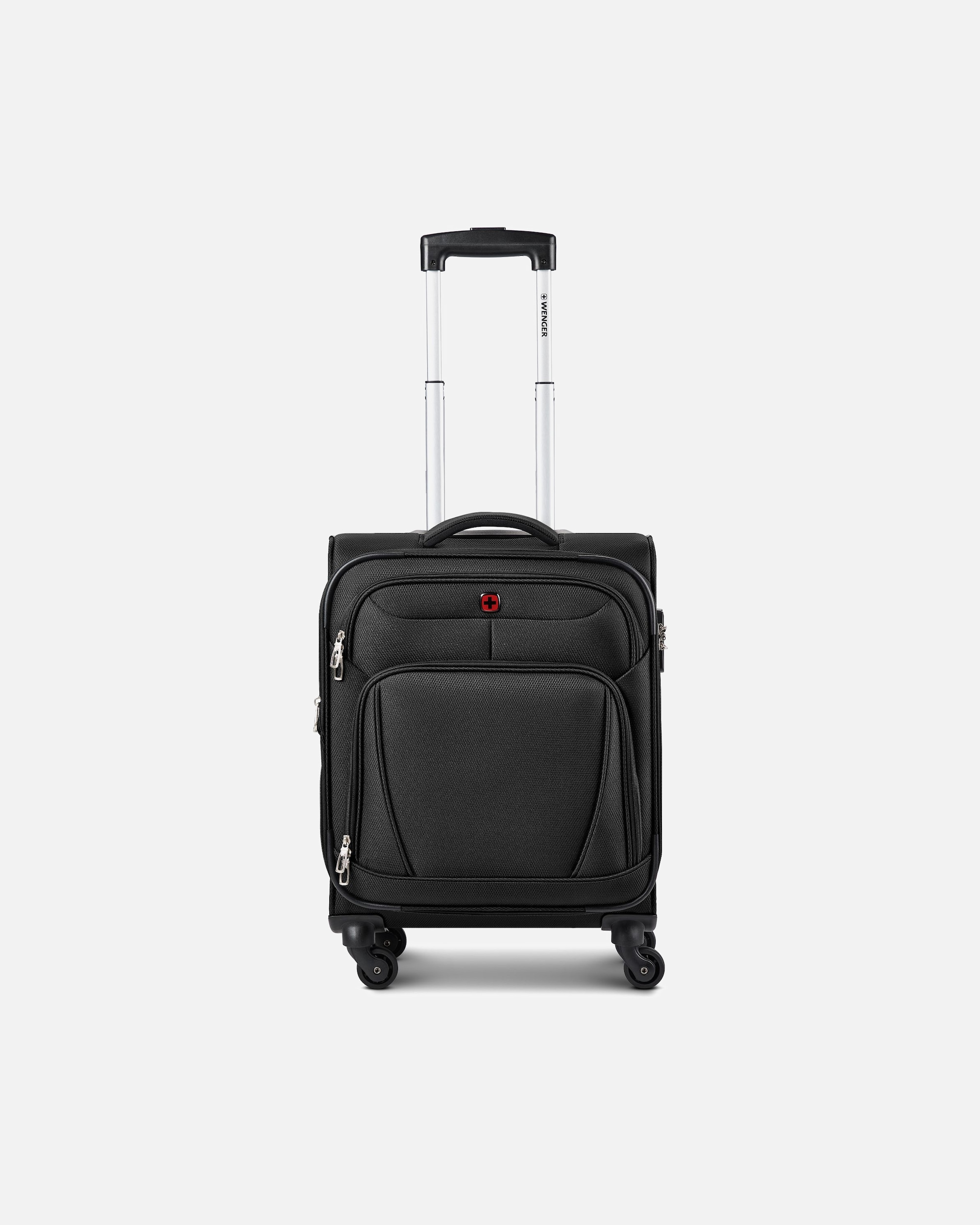 Handgepäckkoffer für Männlich Wenger Beaumont 4 Rollen Kabinentrolley S 54 cm mit Dehnfalte black