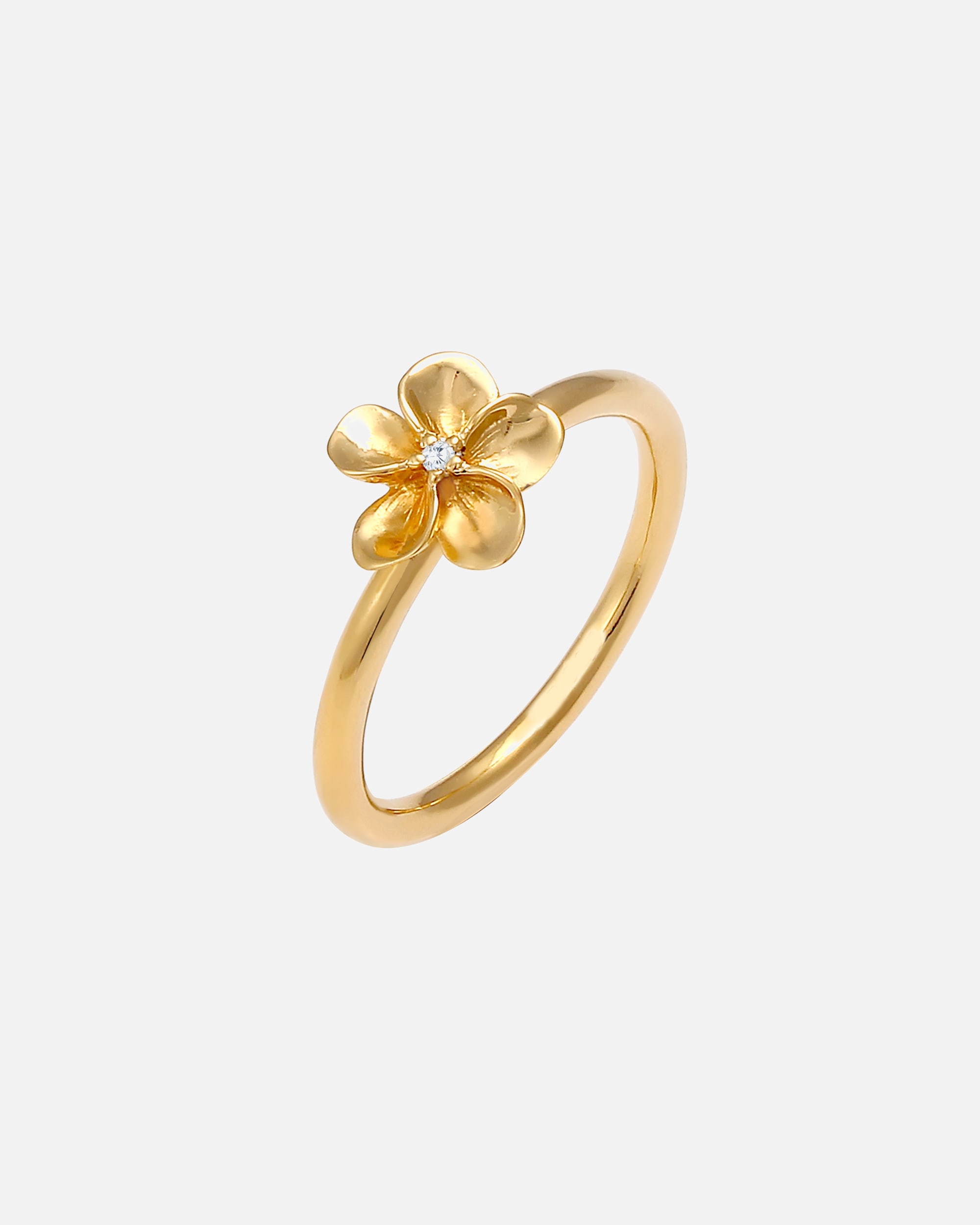 Ring für Weiblich Nenalina Frangipani Blüte Blume Zirkonia 925 Silber 56