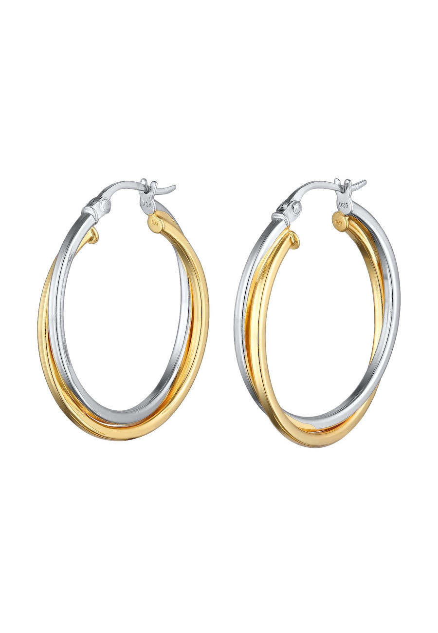 Elli Creolen Damen Twisted Look 925 Bicolor OneSize