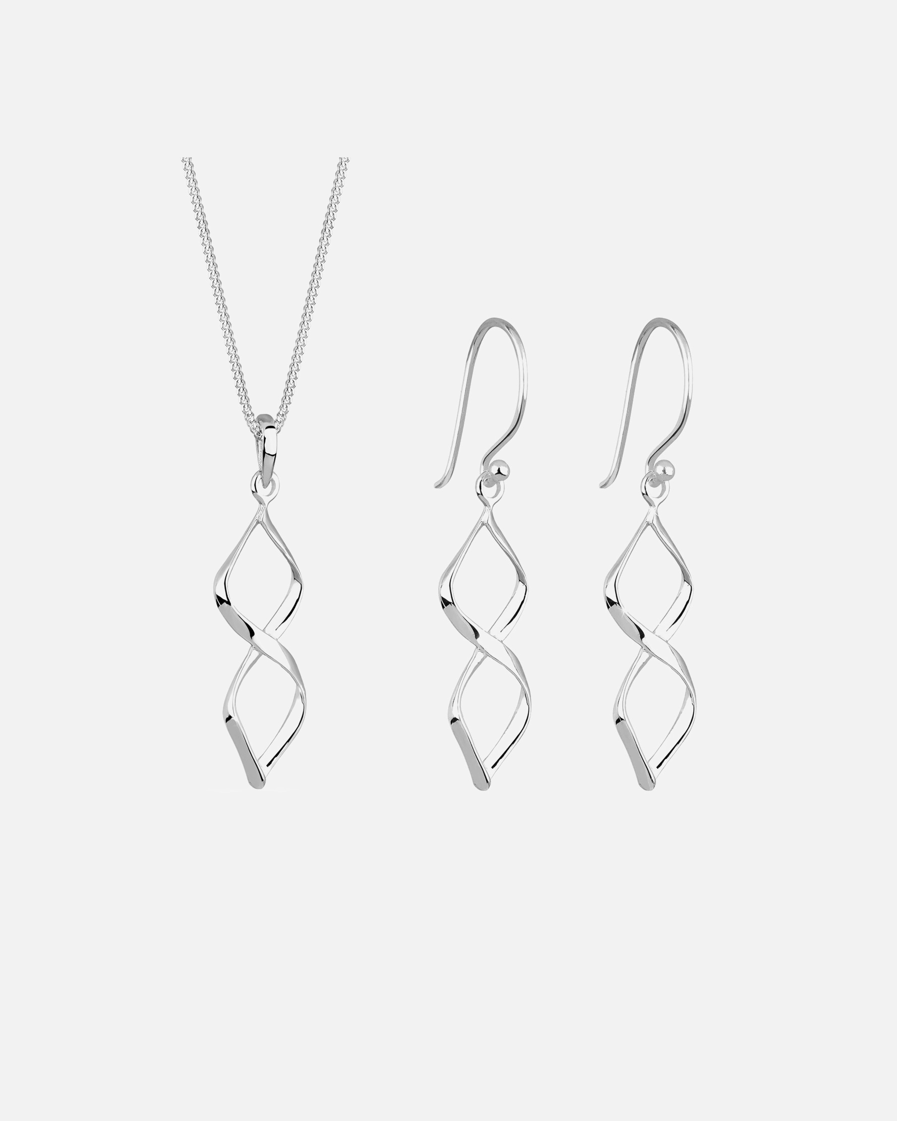 Schmuckset für Weiblich Elli Spirale Form Geo 925 Sterling Silber silberfarben