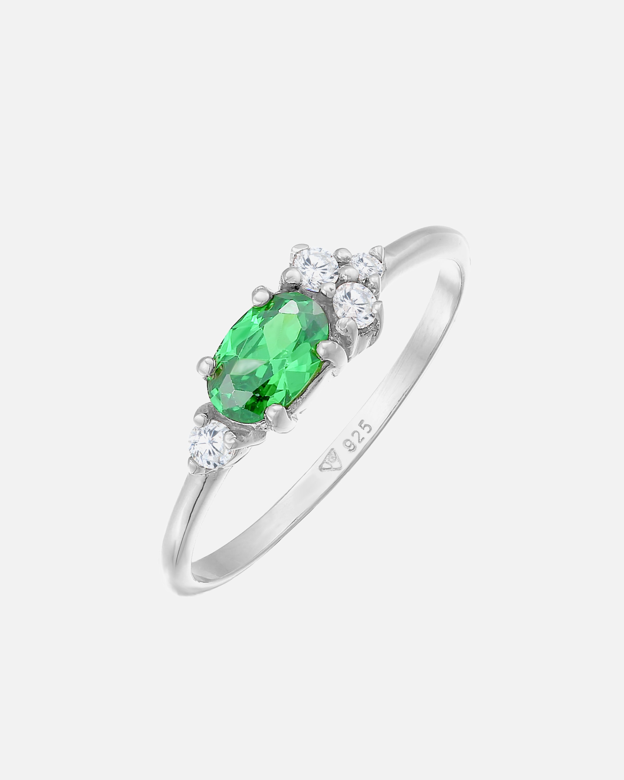 Ring für Weiblich Elli Zirkonia Grün Verlobungsring 925 Silber 52