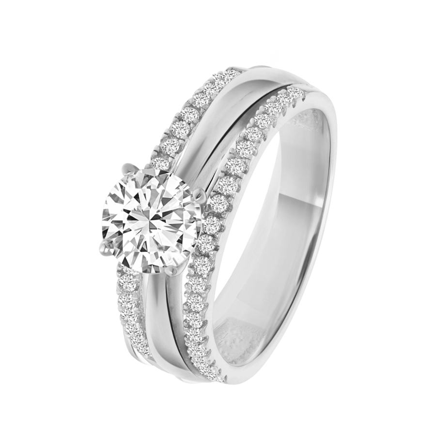 Lucardi Ringe 925 Silber Gold - 58mm Damen