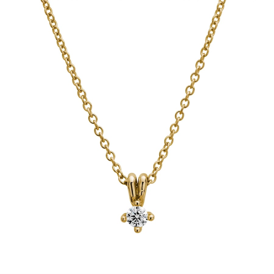Lyomi Anhänger mit Kette 585/- Gold Diamant Lab Grown weiß 0,25ct. gelb vergoldet Damen