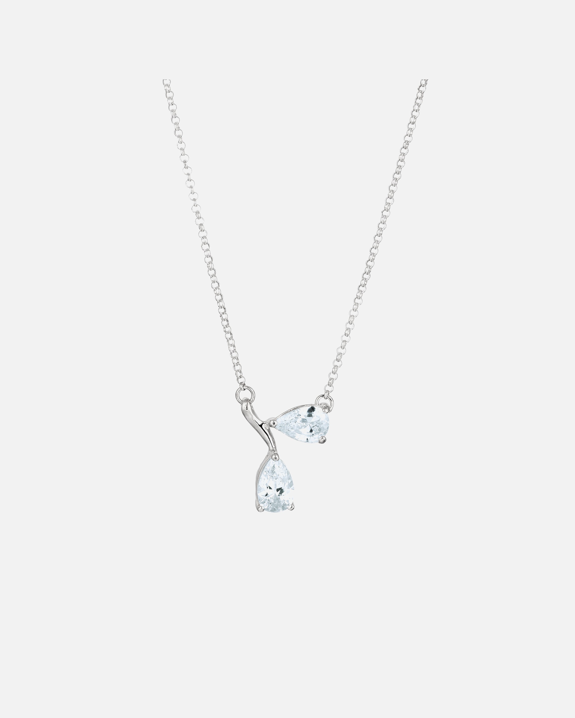 Halskette für Weiblich Elli Tropfen Zirkonia Weiß 925 Sterling Silber 45
