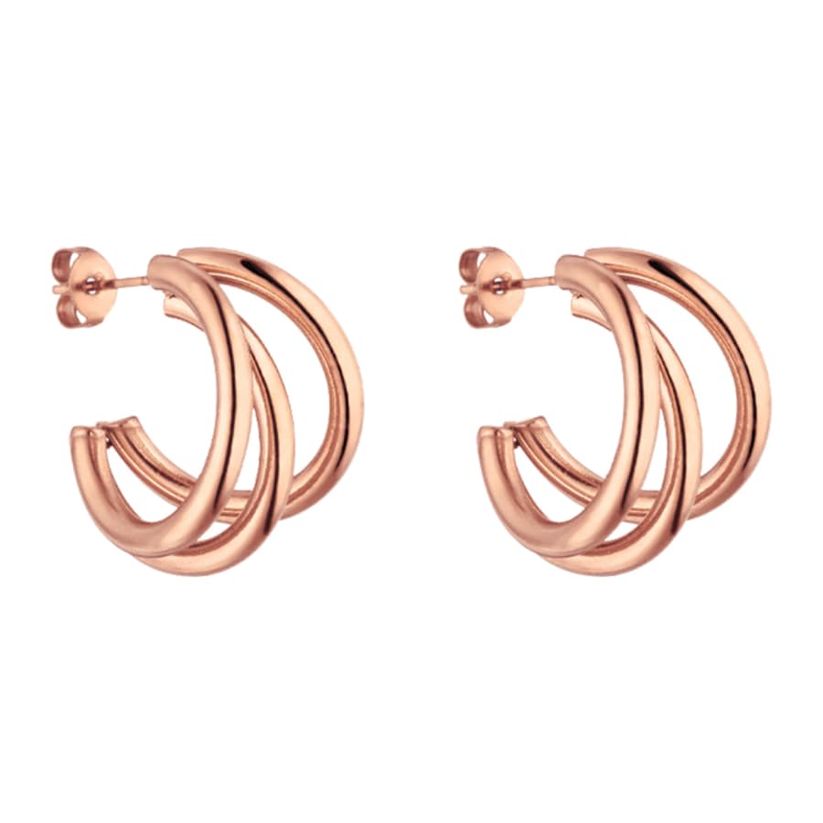 Purelei Eono Creolen 100% Edelstahl Rosegold Hellbraun Damen