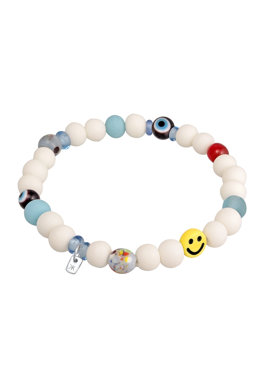 KUZZOI mit Smiling Face Bead Glas Harz Perlen 925 Silber 19 Herren