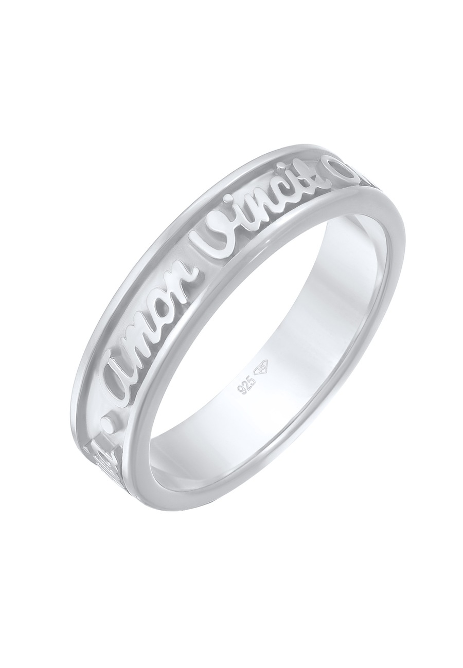 Elli Bandring Worte Amor Vincit Omnia 925 Silber 54 Damen