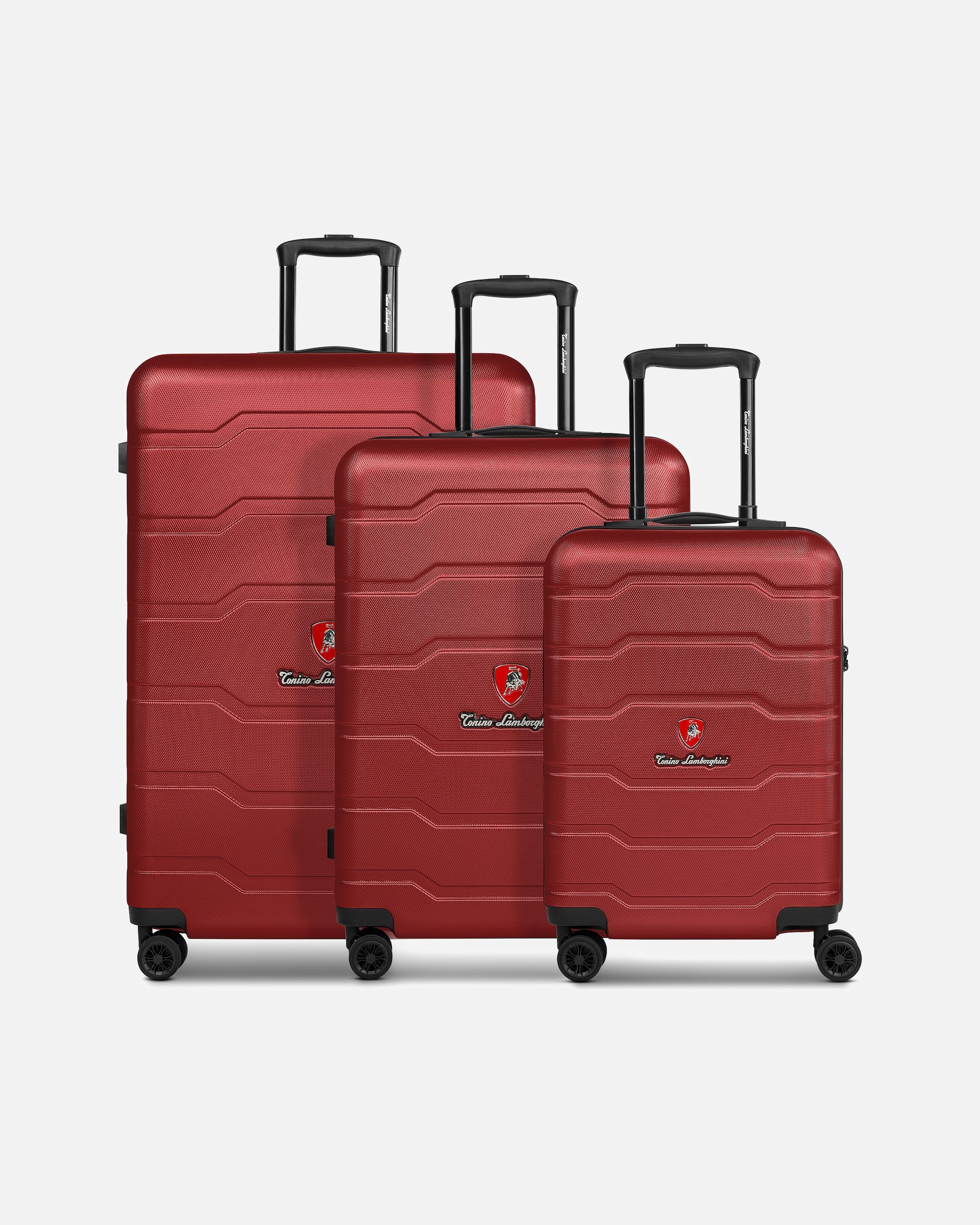 Koffer für Männlich Tonino Lamborghini Bologna 4 Rollen Kofferset 3-teilig dark red