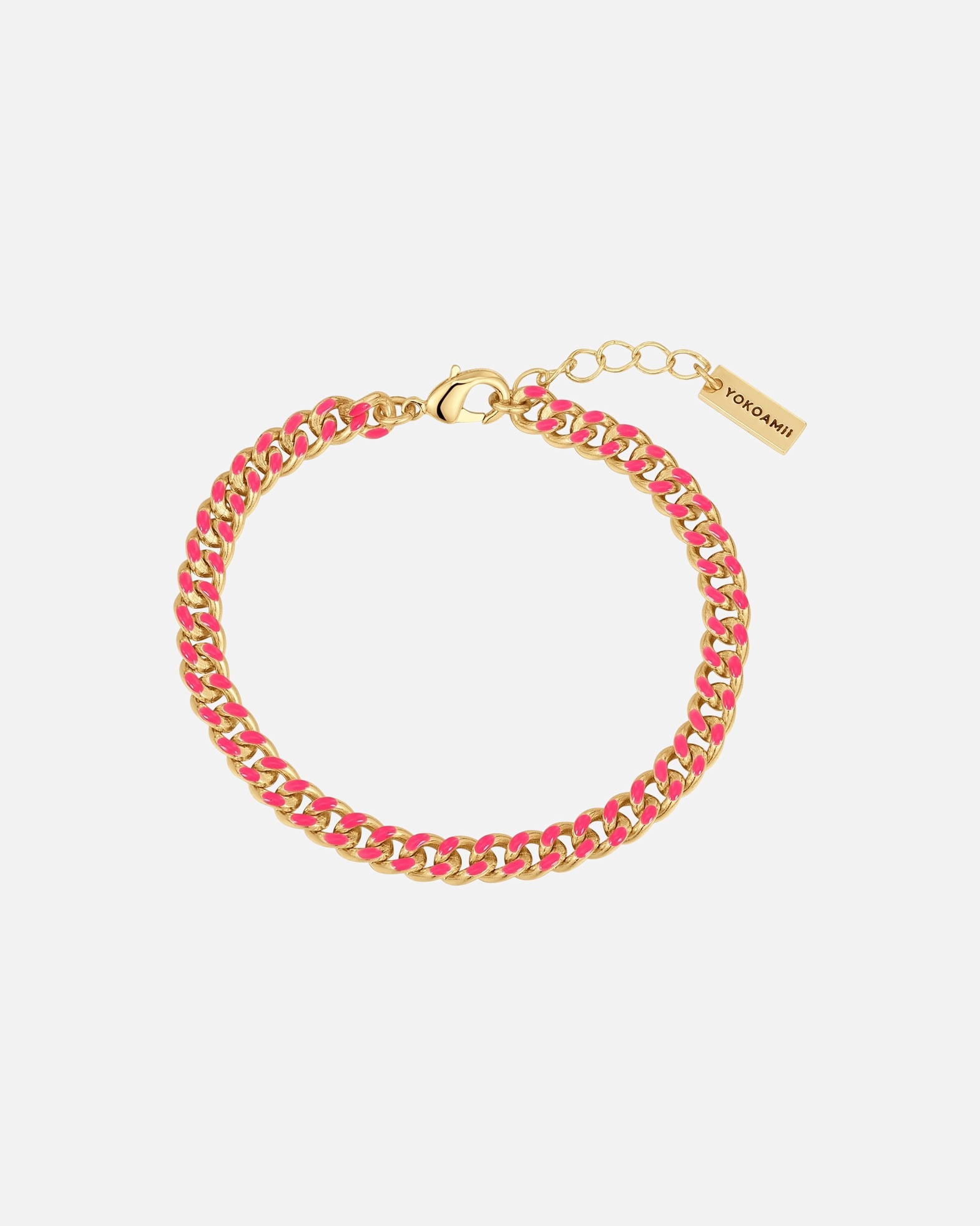 Armband für Weiblich Yokoamii Armband aus Messing in Gelbgold mit 17,0 cm Basislänge + 3,0 cm Verlängerung