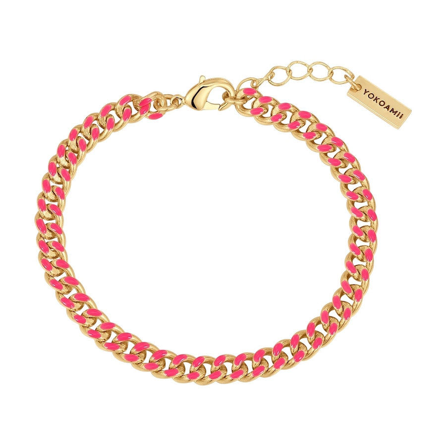 Yokoamii Armband aus Messing in Gelbgold mit 17,0 cm Basislänge + 3,0 Verlängerung Damen