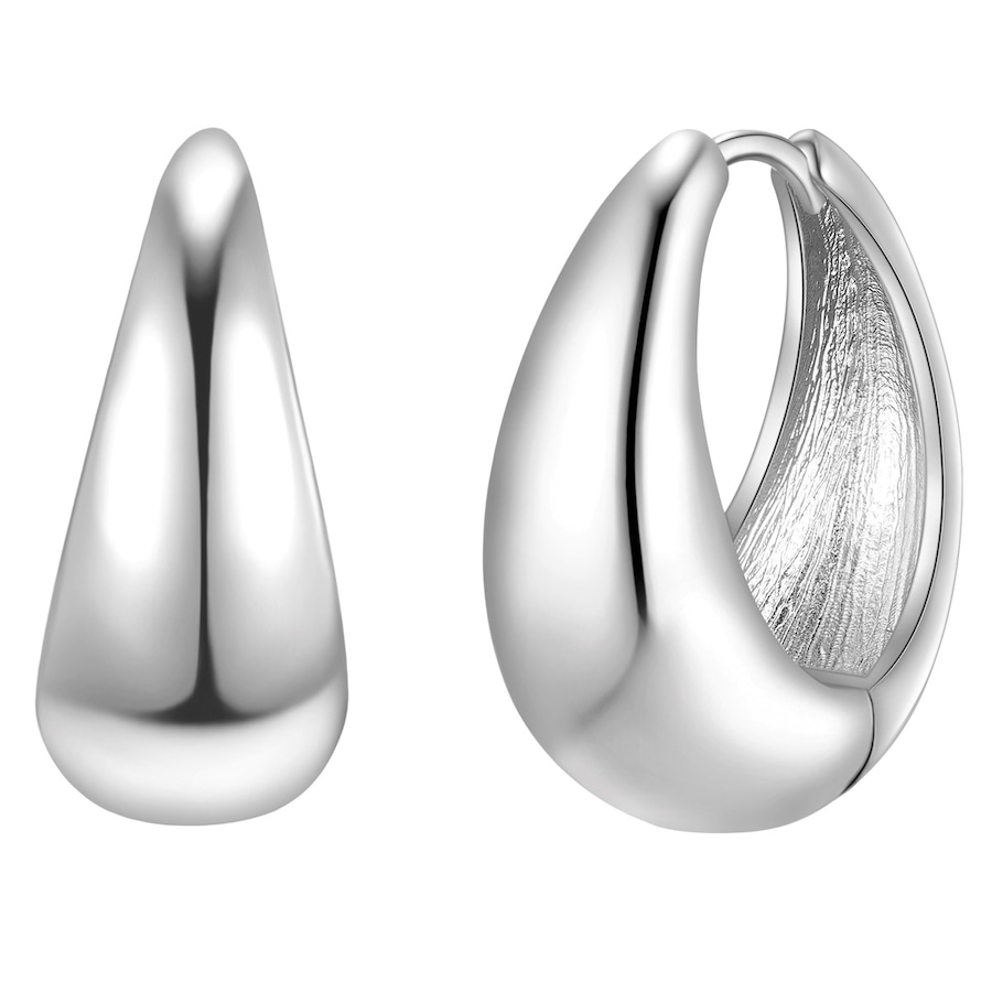 Yokoamii Creolen aus Metall-Legierung in silber 24,7 mm Damen