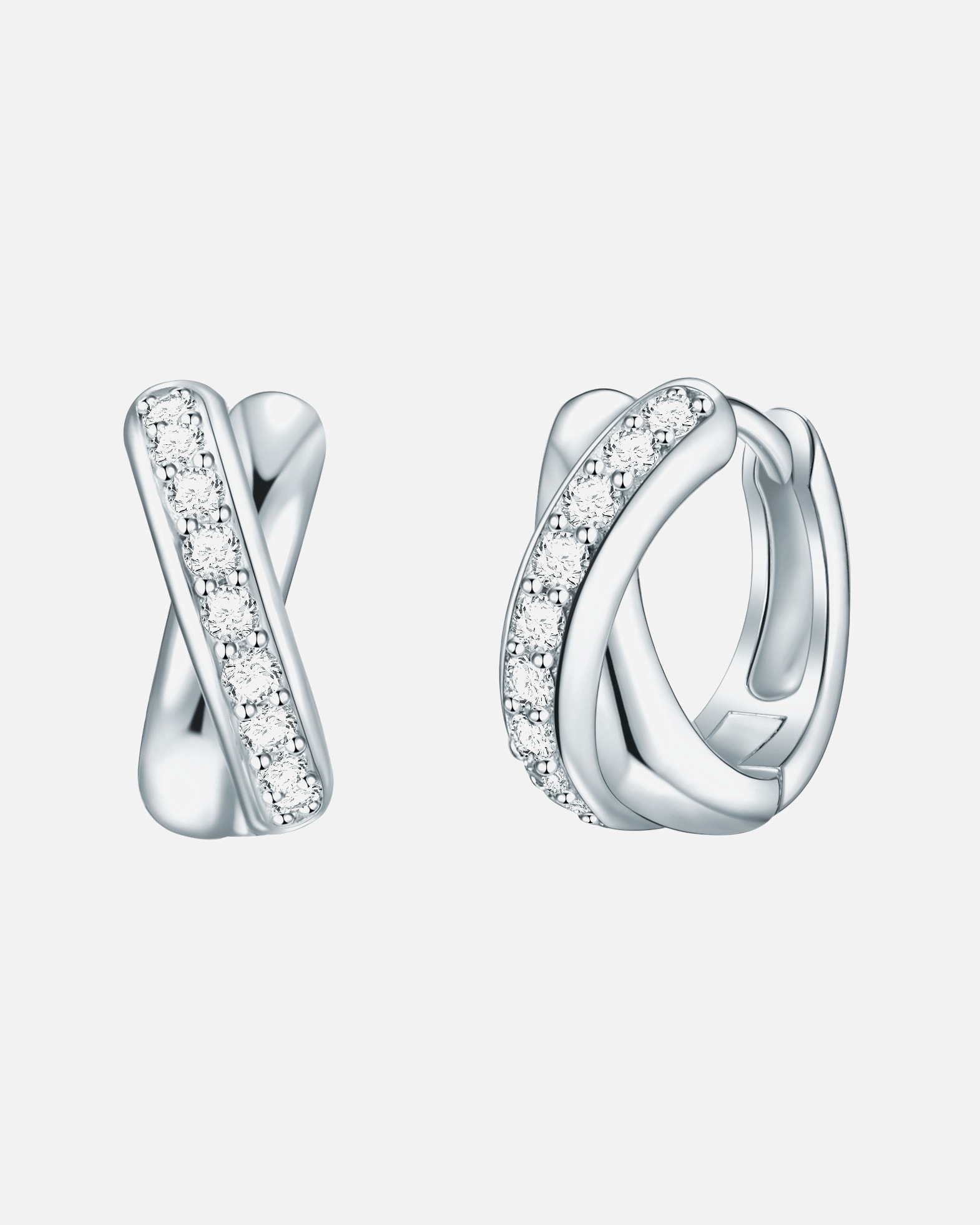 Creolen für Weiblich Rafaela Donata Creolen Sterling Silber Zirkonia in Silber 12,8 mm