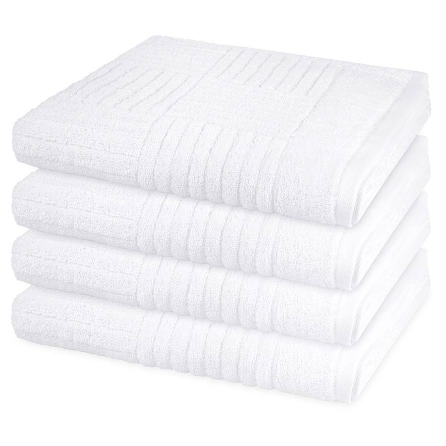 ROSS Handtuch-Set Carre (4er Set) Weiß Weiss