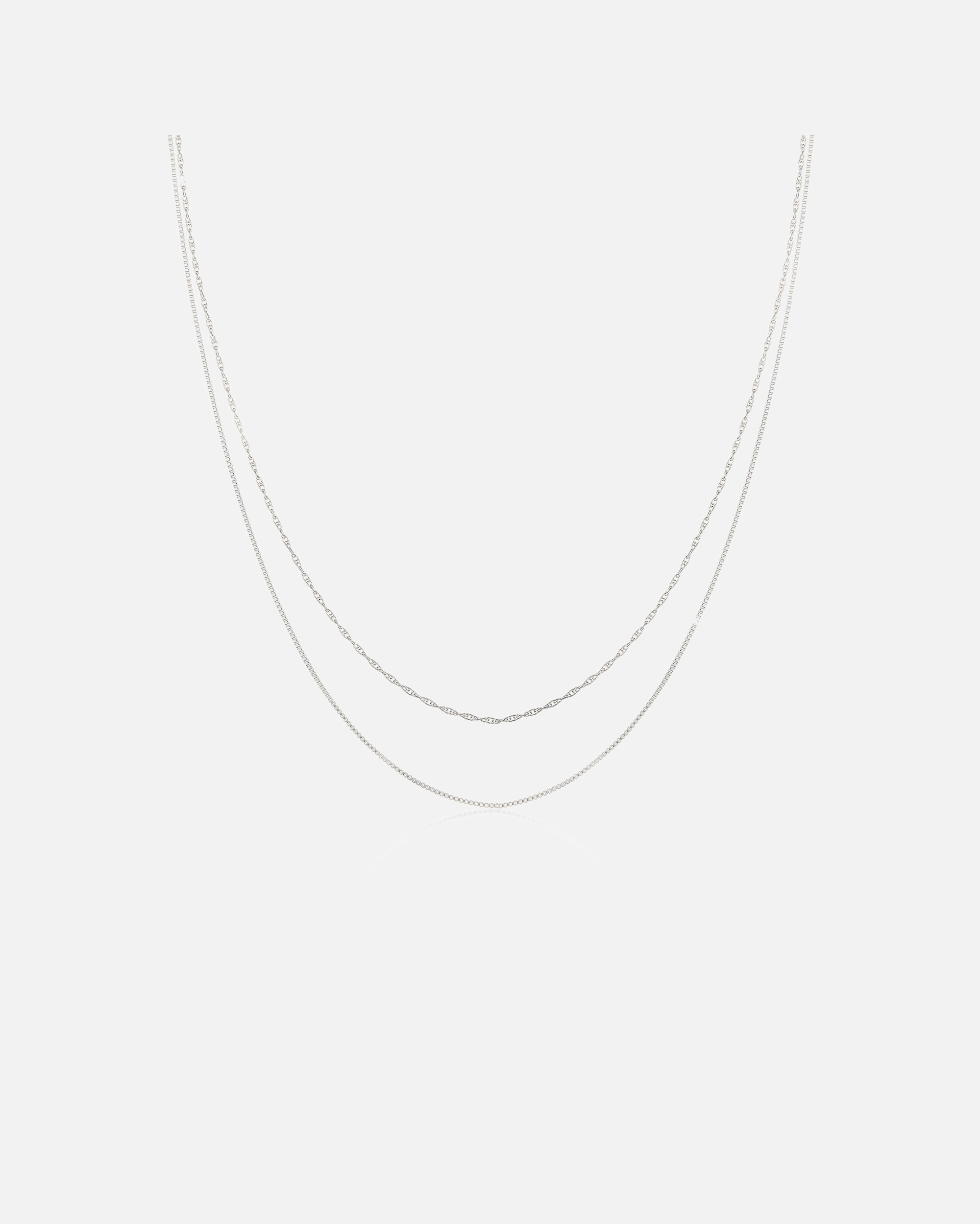 Halskette für Weiblich Elli 2er Set Basic Venezianer Kette Gedreht 925 Silber 36