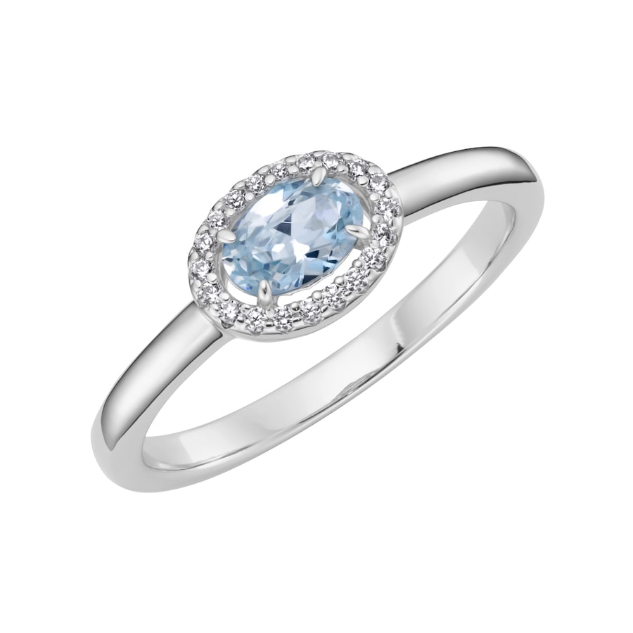 Giorgio Martello Milano Ring Ziersteine, Zirkonia weiß, Silber 925 58 Violett