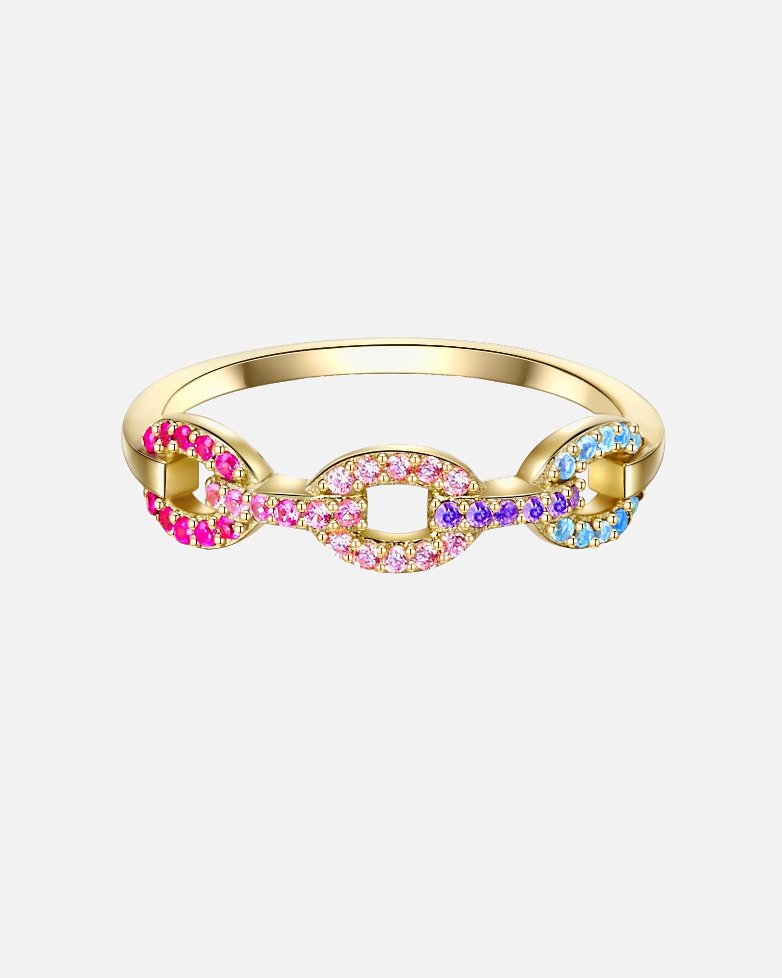Ring für Weiblich Glanzstücke München Ring Sterling Silber gelbgold Zirkonia bunt 60