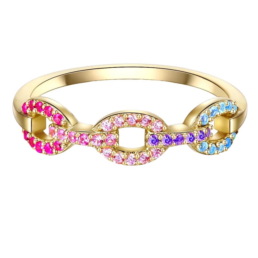 Glanzstücke München Ring Sterling Silber Zirkonia in Gelbgold 52 Damen