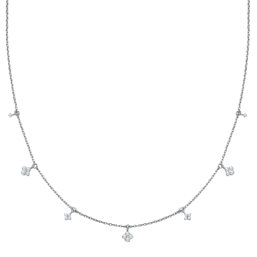 Glanzstücke München Halskette aus Sterling Silber in silber mit Zirkonia 40,0 cm Basiskette + 5,0 Verlängerung Damen