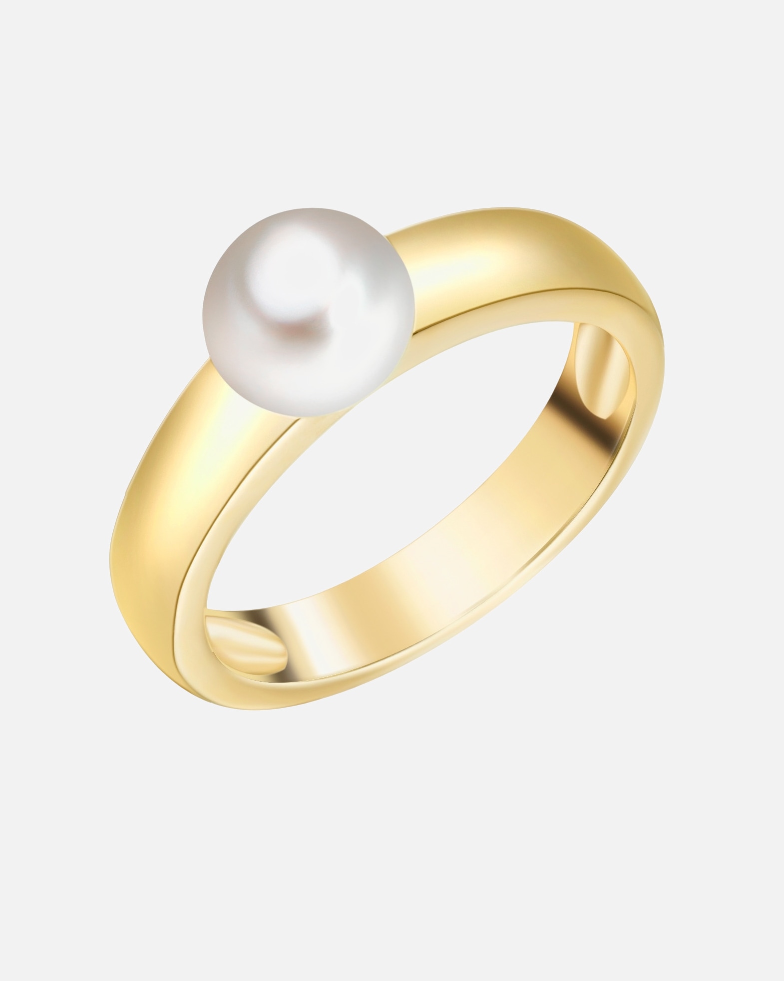 Ring für Weiblich Valero Pearls Perlen-Ring aus Sterling Silber in gelbgold mit Süßwasser-Zuchtperle 50