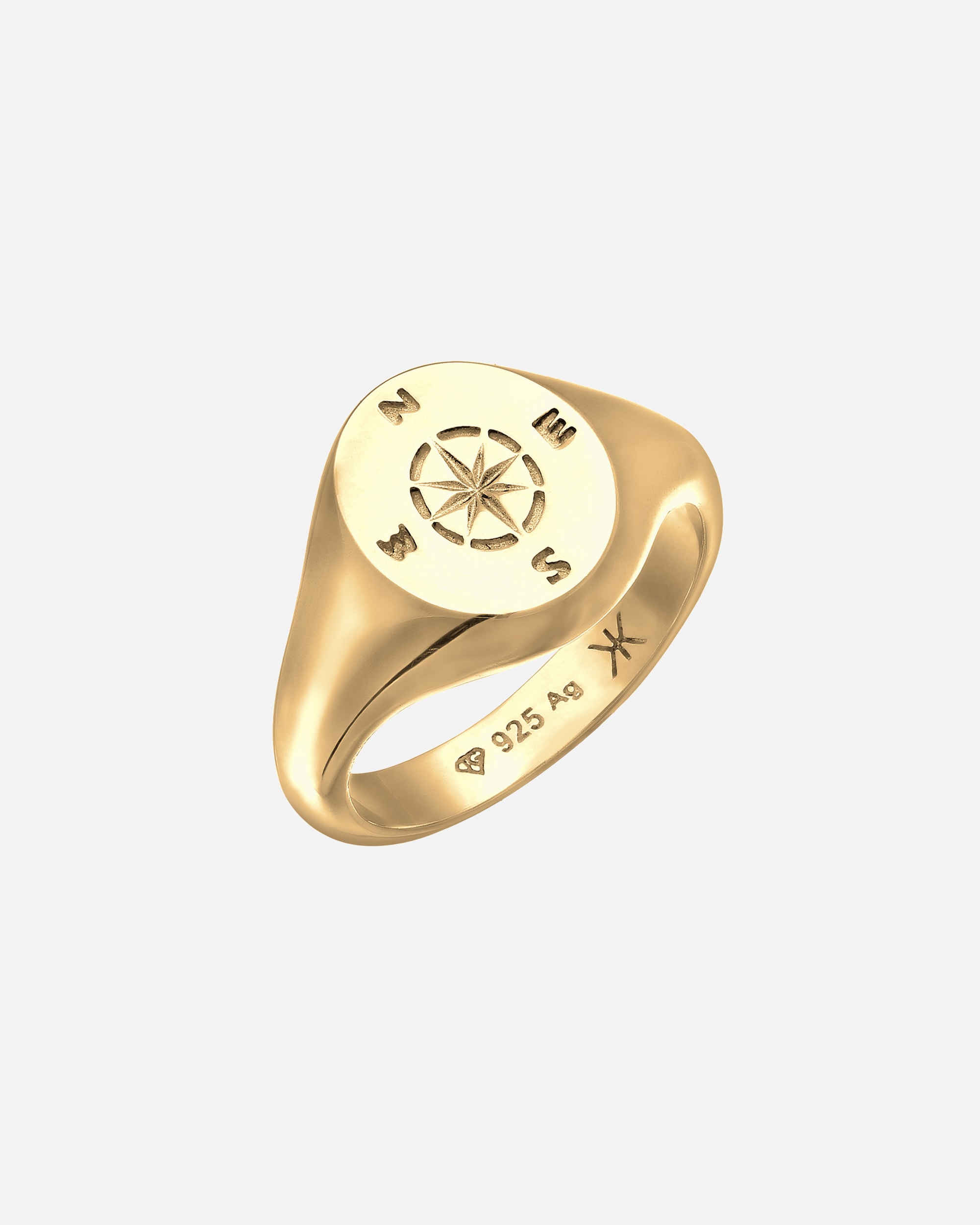 Ring für Männlich KUZZOI Siegelring Kompass 925 Sterling Silber 60