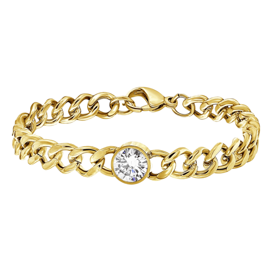 Lucardi Armband Stahl goldfarbig 20.0mm Damen