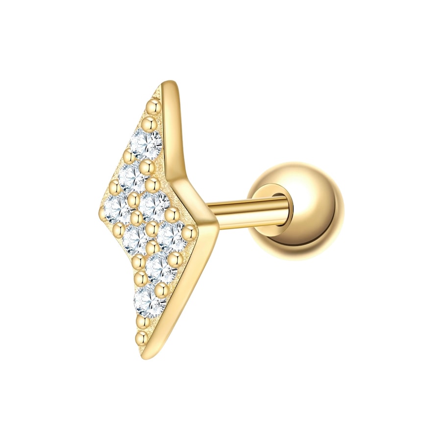 Glanzstücke München Ohrstecker Blitz aus Sterling Silber in Gelbgold mit Zirkonia 8,5 mm Damen