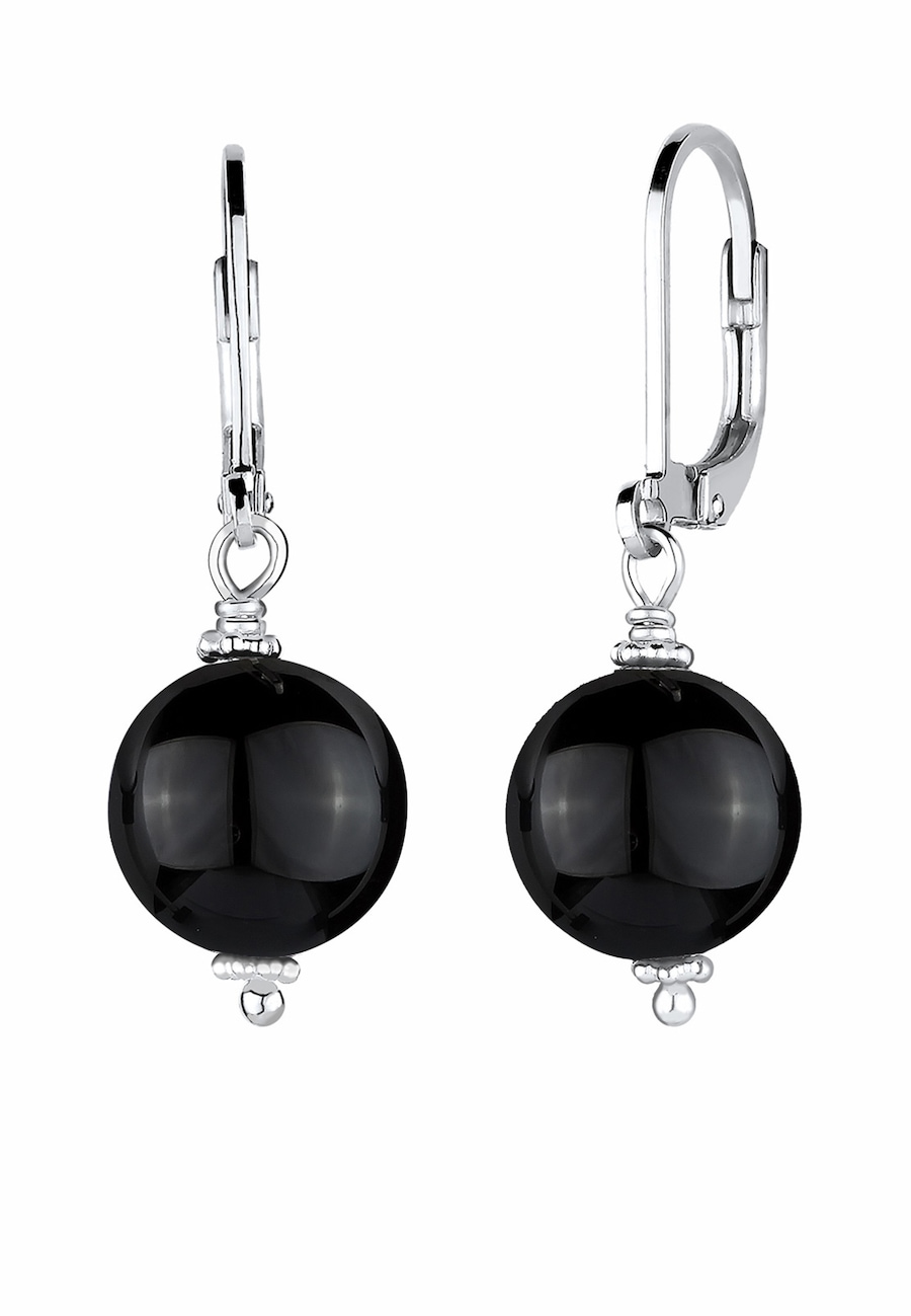 Elli Ohrringe Onyx Edelstein Basic Klassisch 925 Silber silberfarben Damen