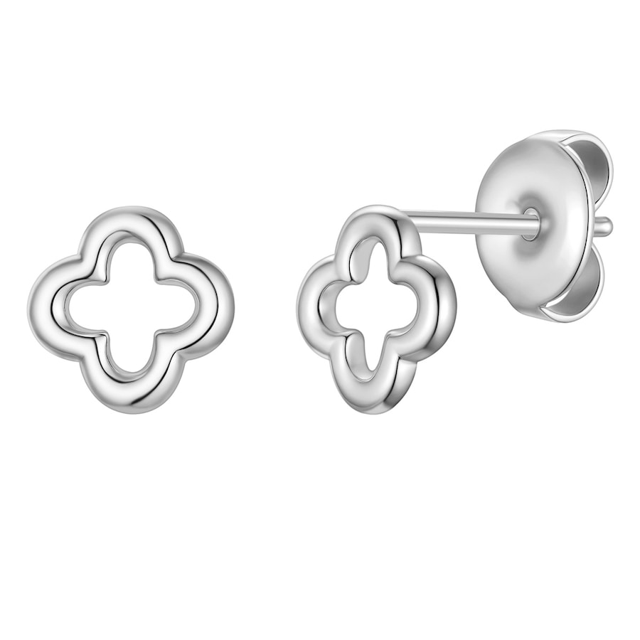 Glanzstücke München Ohrstecker Kleeblatt aus Edelstahl in silber 7,2 mm Damen