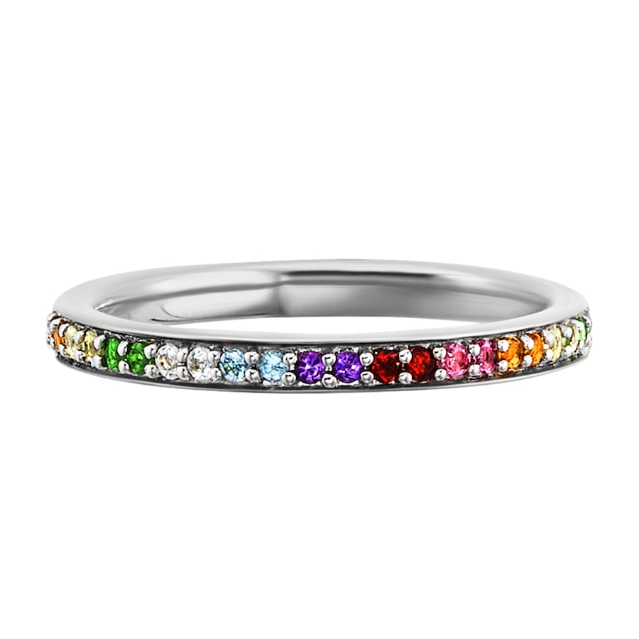 caï Ring 925/- Sterling Silber Granat bunt 0,040ct. 056 (17,8) Damen