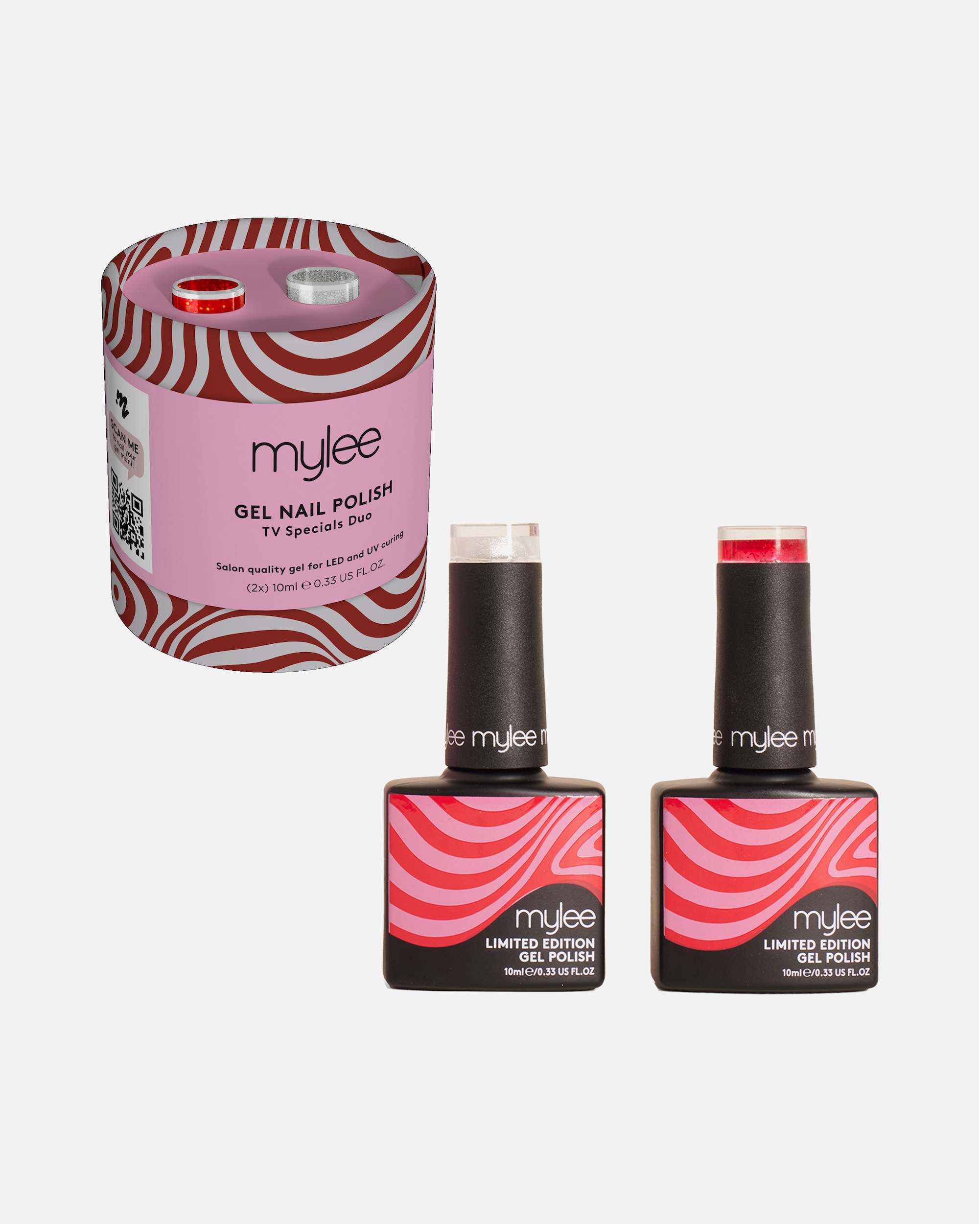 Nageldesign für Unisex Mylee Gel-Nagellack Rockin' Around Collection - Maraschino Cherry Gel Polish TV Specials Duo