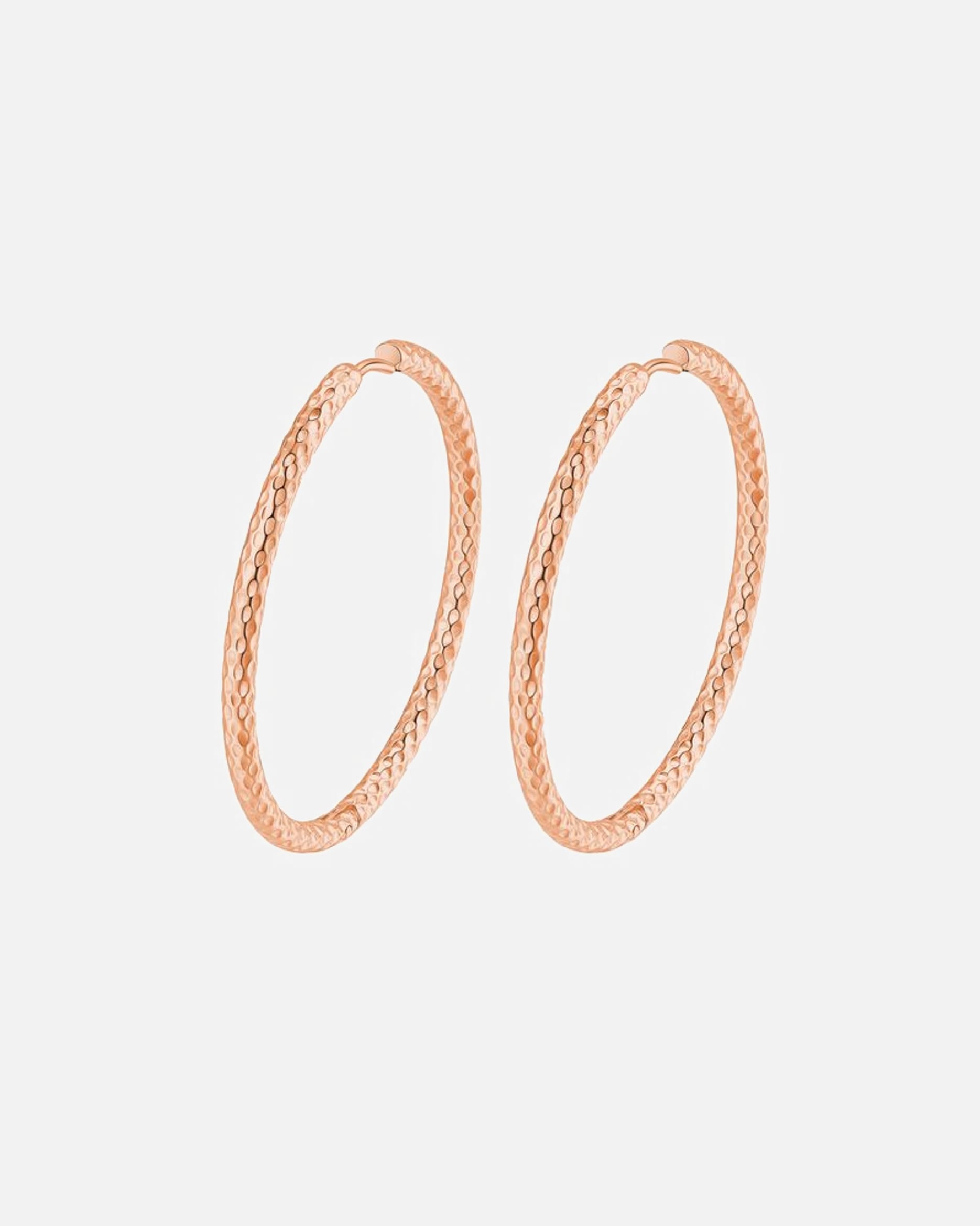 Creolen für Weiblich Hey Happiness Default Brand Line Schlangenstruktur Creolen – Edelstahl Ohrringe – wasserfest Rosegold