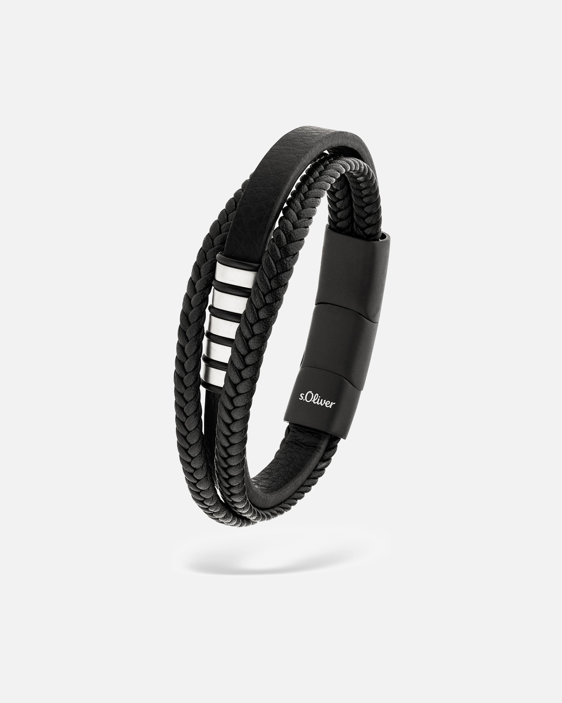 Armband für Männlich s.Oliver Armband Edelstahl, Leder One Size