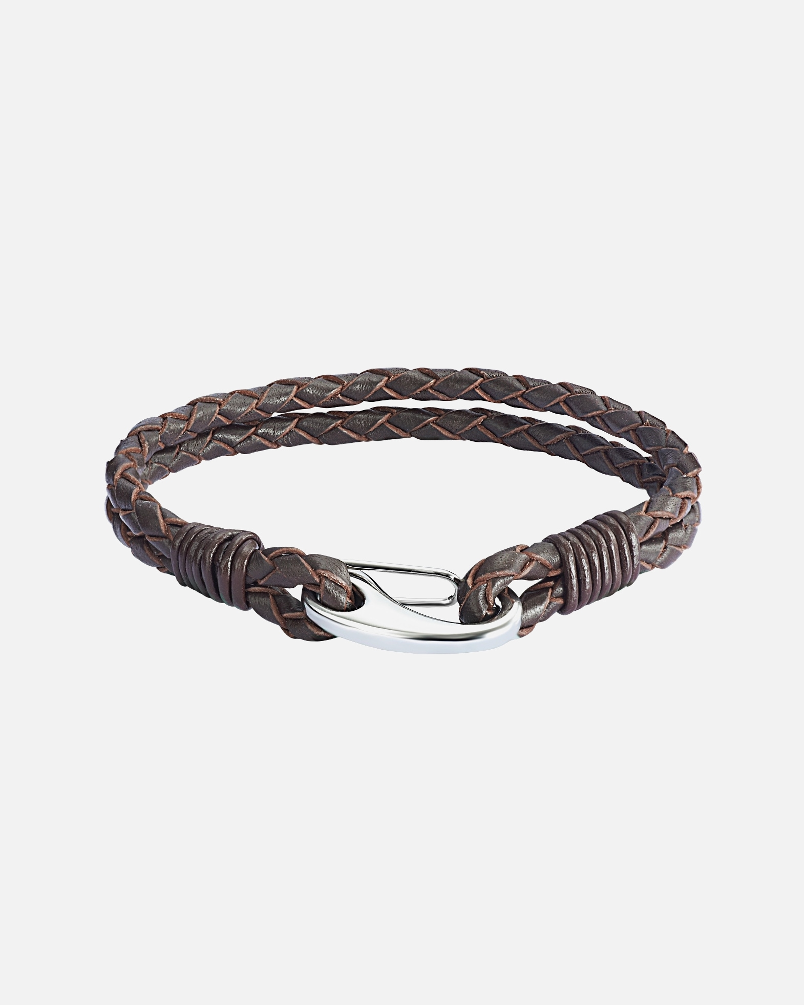 Armband für Weiblich Rafaela Donata Ohrstecker Echtleder in Dunkelbraun 20 cm