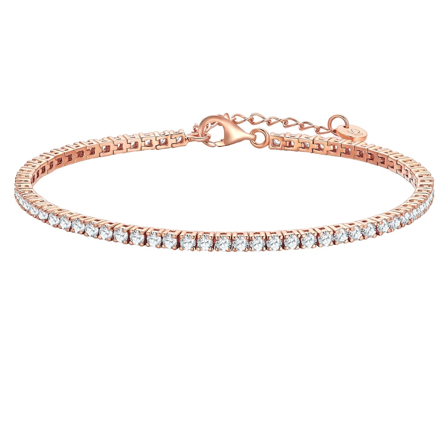 Glanzstücke München Armband aus Sterling Silber in roségold mit Zirkonia 17,0 cm Basislänge + 3,0 Verlängerung Damen