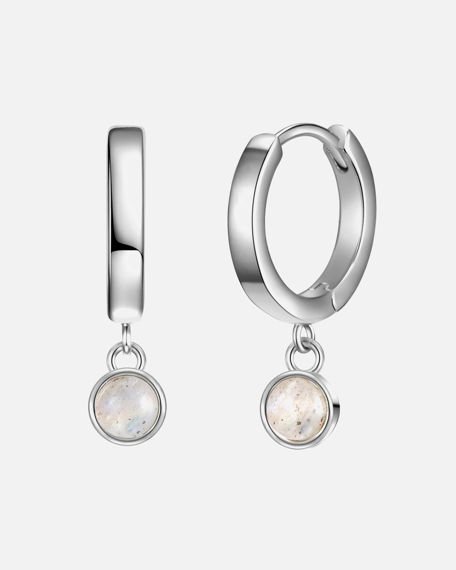 Creolen für Weiblich Glanzstücke München Creolen Sterling Silber Labradorit in Silber 16,7 mm