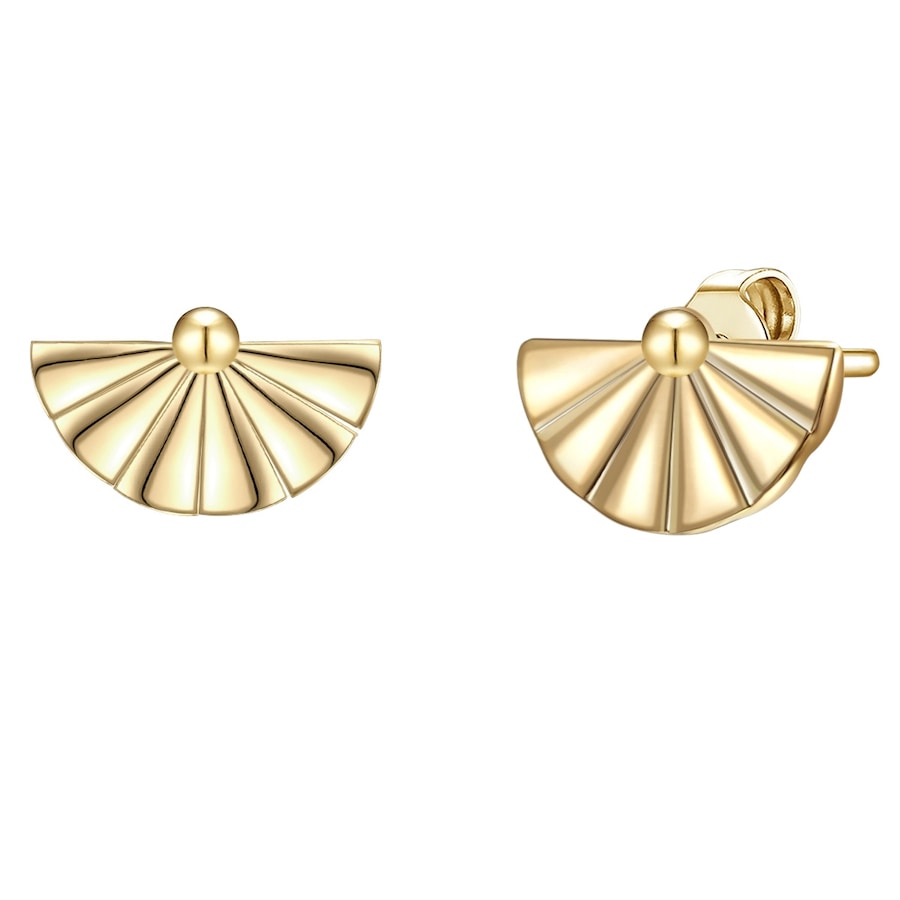 Lulu & Jane Ohrstecker Fächer aus Messing in Gelbgold 6,5 mm Damen