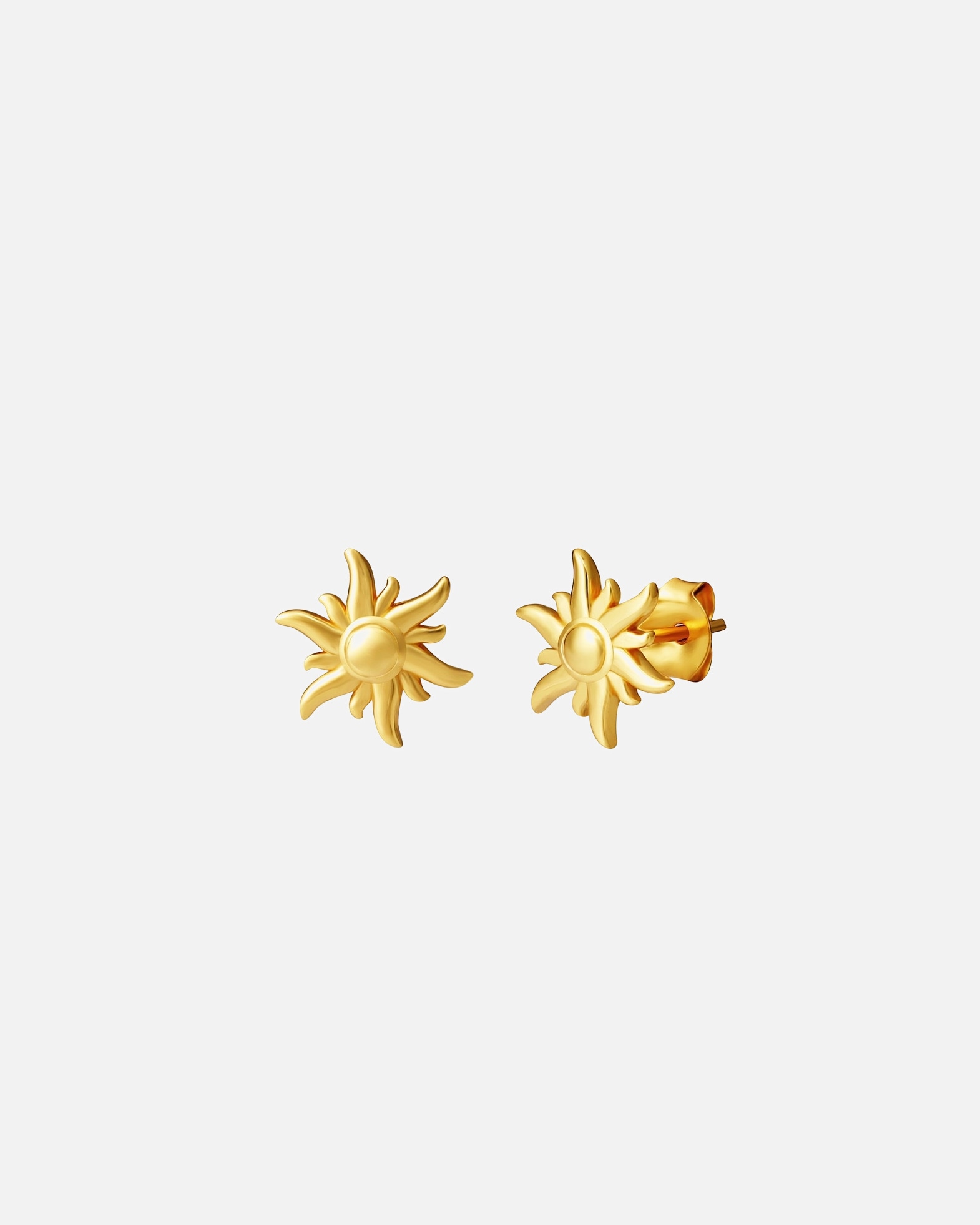 Ohrringe für Weiblich Glanzstücke München Ohrstecker Sonne aus Sterling Silber in gelbgold 9,5 mm