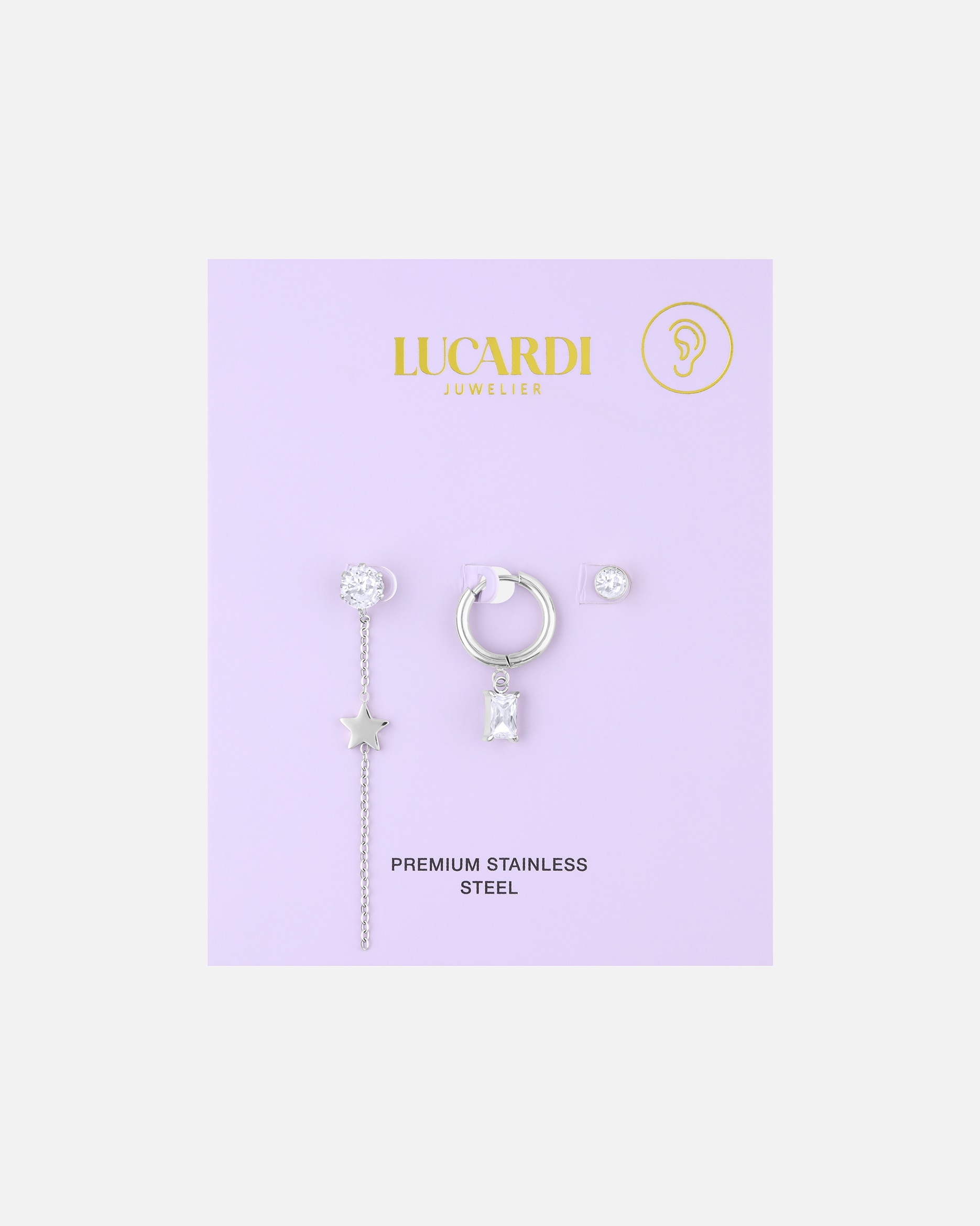 Ohrringe für Weiblich Lucardi Ohrringe Stahl Silber