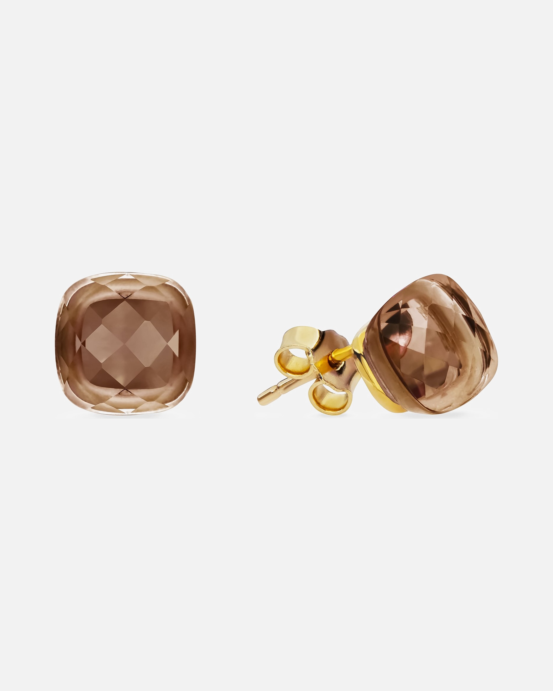 Ohrringe für Weiblich CHRIST Ohrstecker 585er Gelbgold braun