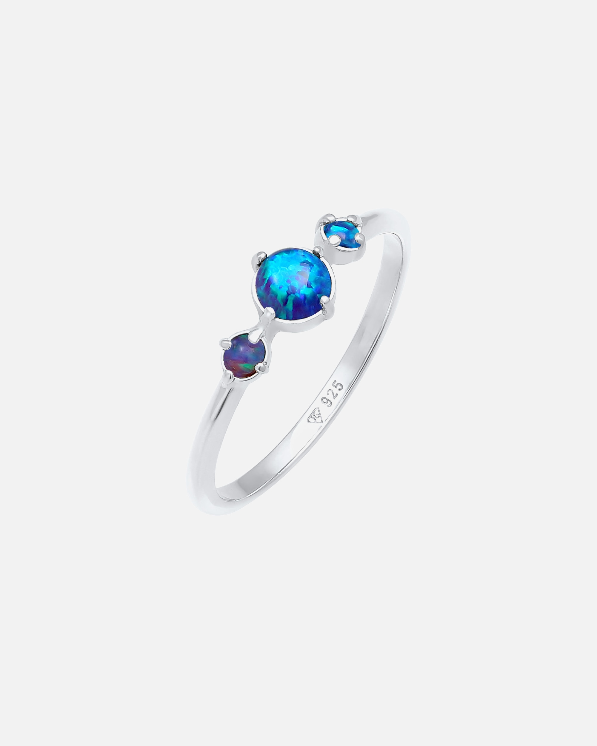 Ring für Weiblich Elli Trend Bandring Trio Geo Vintage Opale 925 Silber 52